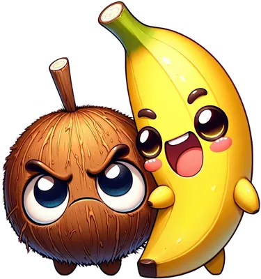 Banana Coconut - funny novelty design on shirts, mugs & more