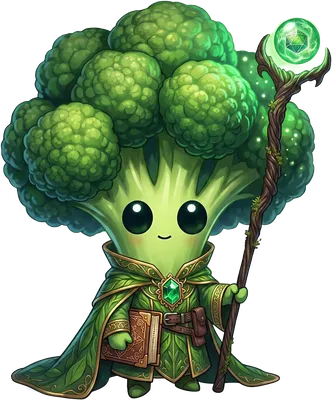 Broccoli Wizard - funny novelty design on shirts, mugs & more