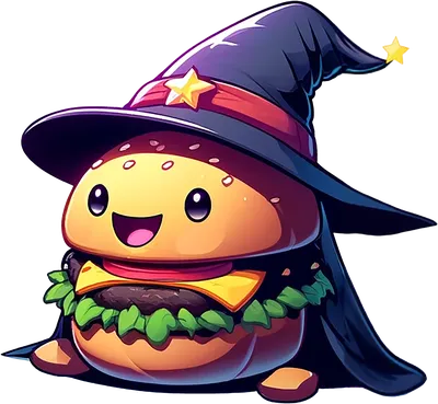 Burger Wizard - funny novelty design on shirts, mugs & more
