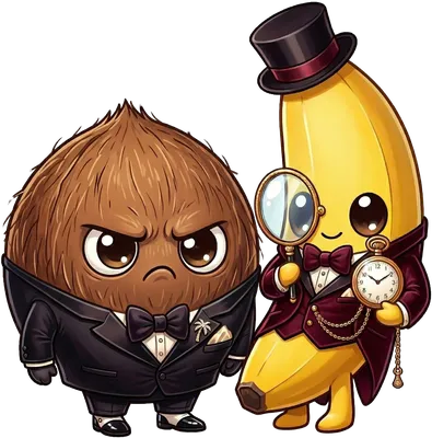 Fancy Banana Coconut - funny novelty design on shirts, mugs & more
