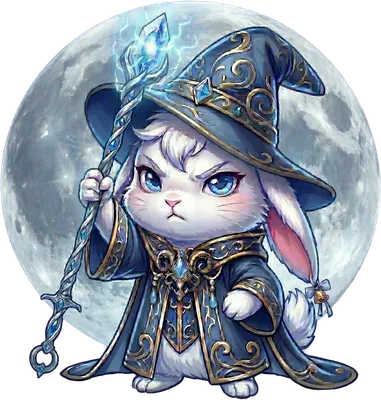 Rabbit Mage - funny novelty design on shirts, mugs & more