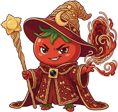 Tomato Wizard - funny novelty design on shirts, mugs & more
