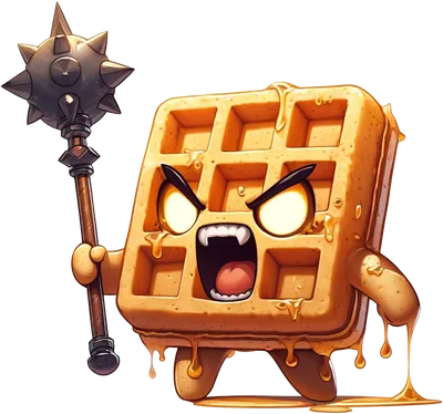 Warrior Waffle - funny novelty design on shirts, mugs & more